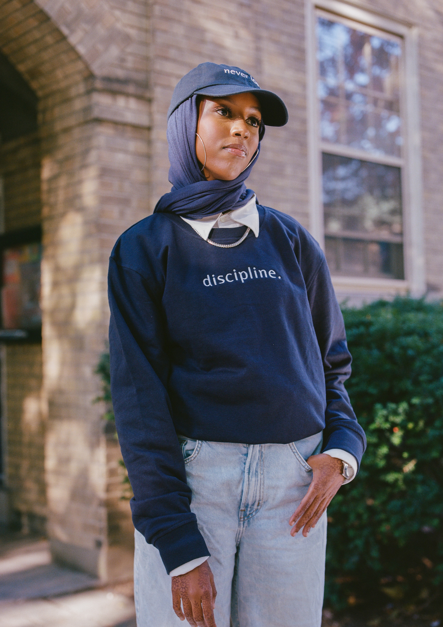 Discipline Oversized Crewneck- Navy