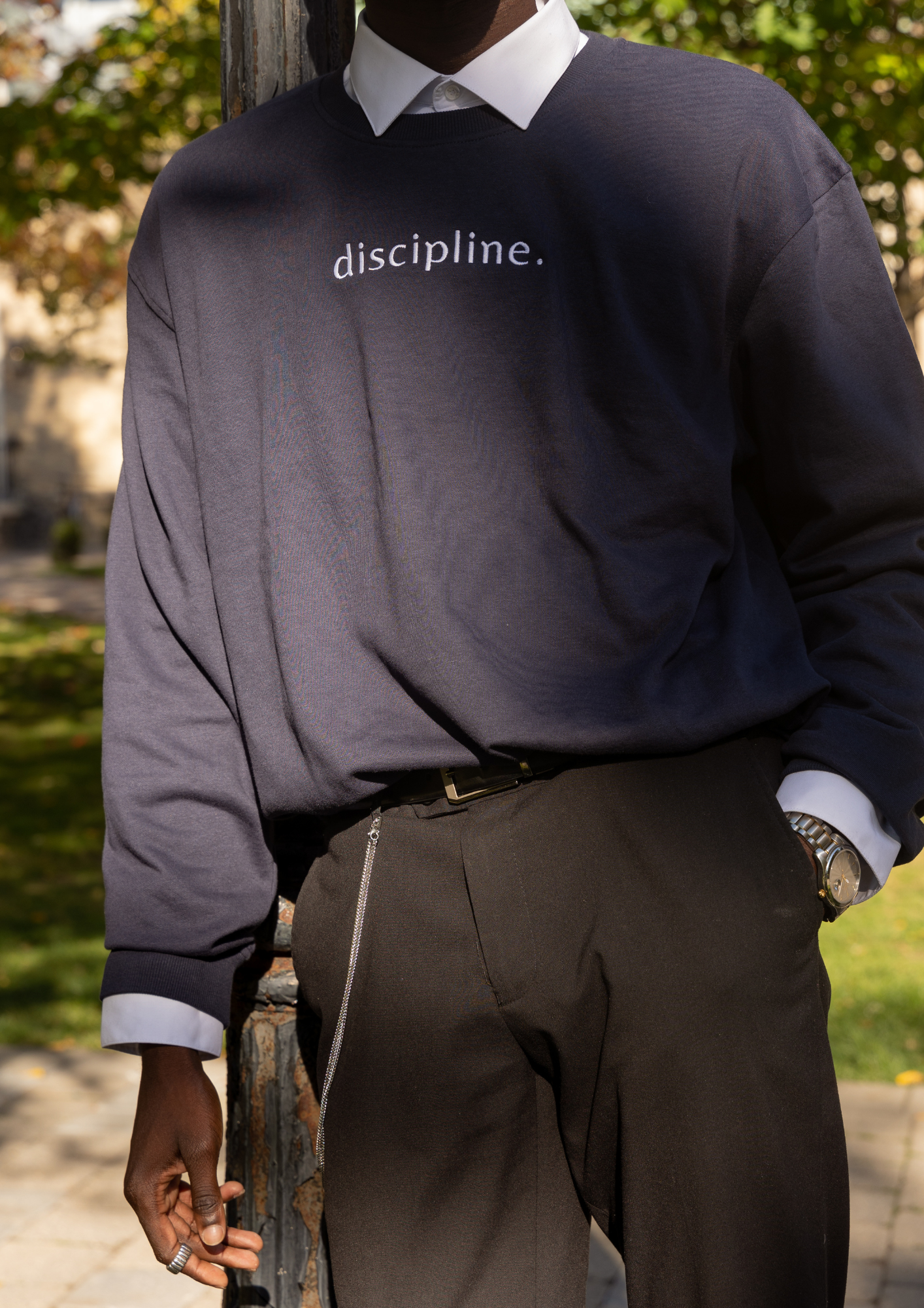 Discipline Oversized Crewneck- Navy